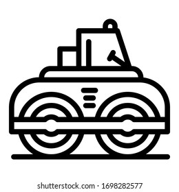 Asphalt road roller icon. Outline asphalt road roller vector icon for web design isolated on white background