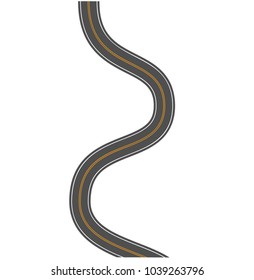 Asphalt road in scale, in perspective isolated on white background.Vector EPS 10