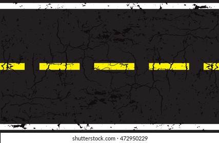 Asphalt road surfaces are yellow and white stripes vector  illustration