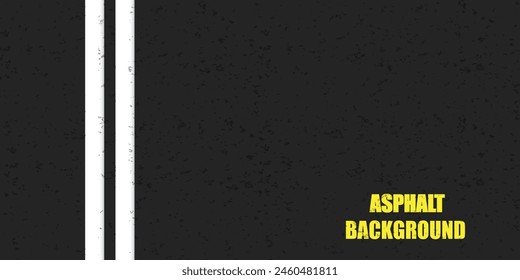 Asphalt road texture background of black tarmac surface. Asphalt road with white line of traffic lane, highway or roadway background for racing with tar or tarmac texture