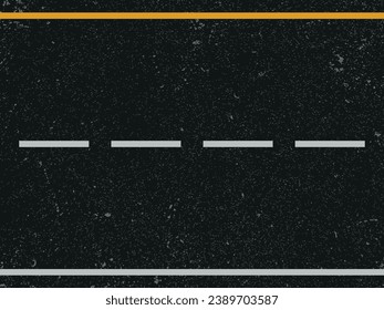 Asphalt road texture with road marking, paved road with dividing strips vector illustration.