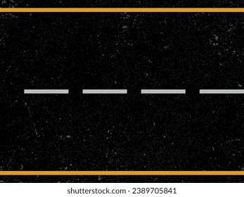 Asphalt road texture with road marking, paved road with dividing strips vector illustration.