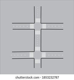 Asphalt road Which intersects into two intersections.