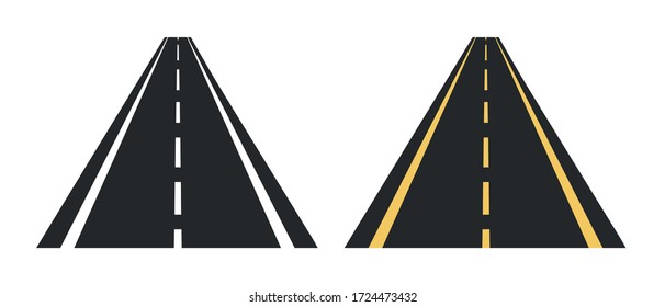 Carreteras asfaltadas - Ilustraciones vectoriales - Aisladas en fondo blanco