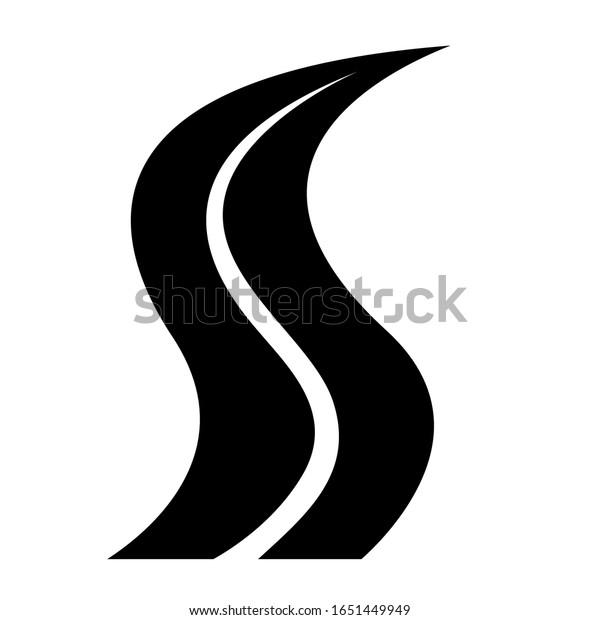 Asphalt roadway icon design. Asphalt\
way icon in trendy flat style design. Vector\
illustration.