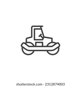 Asphalt Roller line icon. linear style sign for mobile concept and web design. Road roller truck outline vector icon. Symbol, logo illustration. Vector graphics