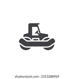 Asphalt Roller vector icon. filled flat sign for mobile concept and web design. Road roller truck glyph icon. Symbol, logo illustration. Vector graphics