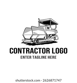 asphalt spreader vector design,asphalt paving,isolated machine,asphalt pavers,heavy equipment illustration,editable asphalt heavy vehicle vector design