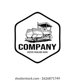 asphalt spreader vector design,asphalt paving,isolated machine,asphalt pavers,heavy equipment illustration,editable asphalt heavy vehicle vector design