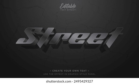 Asphalt street text effect, Black editable text effect