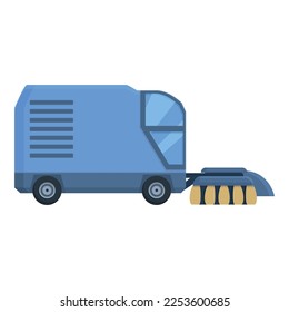 Asphalt Sweeper-Symbol-Cartoon-Vektorgrafik. Straßenkraftwagen. Saubere Maschine