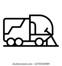 Asphalt sweeper icon outline vector. Street truck. Garbage machine