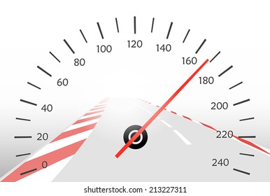 Asphalt track and speedometer 