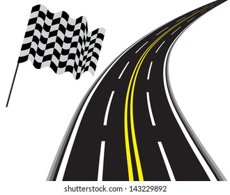 asphalted road on white. Isolated 3D image