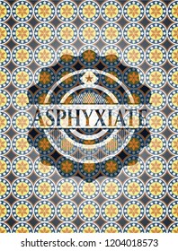 Asphyxiate arabic badge background. Arabesque decoration.