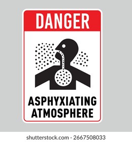 Signo de seguridad del Vector de la atmósfera asfixiante
