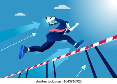 Aspiration concept of high business race. Business competition metaphor background. Vector Design.