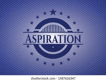 Aspiration emblem with denim texture. Vector Illustration. Detailed.