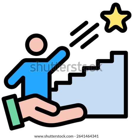 Aspiration Icon Lineal Color Vector Illustration
