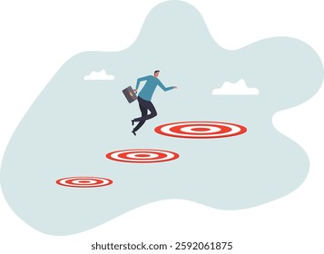 Aspiration and motivation to achieve bigger business target, advancement in career or business growth.business concept.flat character.
