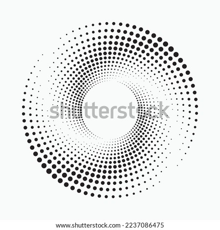 Aspiration and revolving motion. Epicenter. Refreshing stream. Halftones. Vector icon isolated on white background.