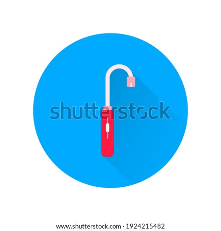 Aspiration system with long shadow. Sign for dentistry clinic. Orthodontics concept.