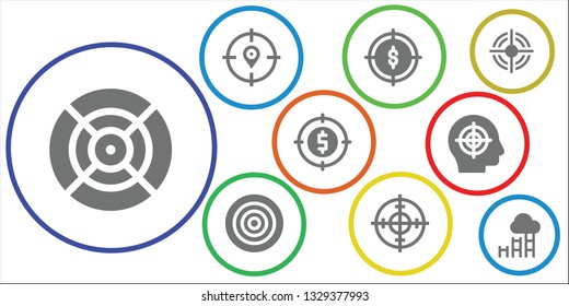 aspirations icon set. 9 filled aspirations icons.  Collection Of - Dart, Target, Dartboard, Goal