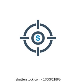 Aspirations, target icon (vector illustration)