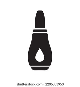 Aspirator drugs nasal spray icon | Black Vector illustration |