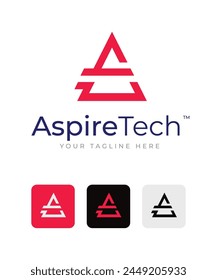 Aspire Tech Logo design template with Letter A icon