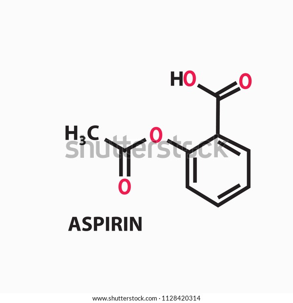 Aspirin Acetylsalicylic Acid Structure Stock Vector Royalty Free Shutterstock