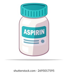 Ilustración aislada de Vector de botella de aspirina