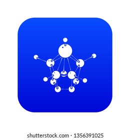 Aspirin icon blue vector isolated on white background