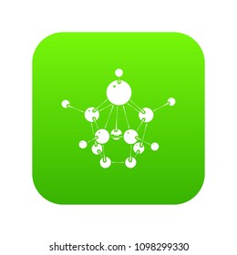 Aspirin icon green vector isolated on white background