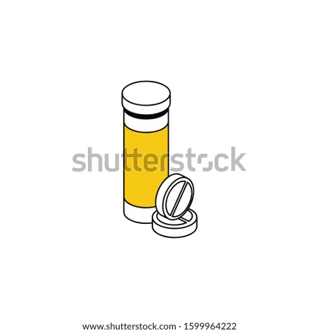 Aspirin pills. Vector line, 3d stroke isometric, color web icon, new flat style. Creative illustration design, abstract idea for infographics.