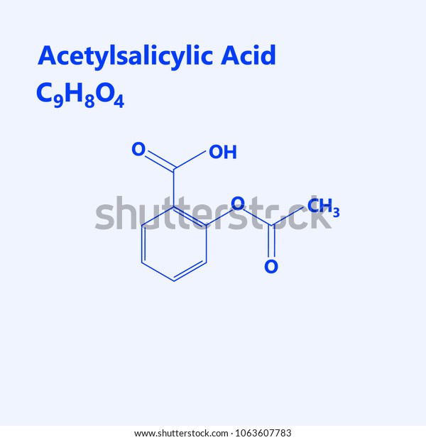 Aspirin Structural Formula Acetylsalicylic Acid C9h8o4