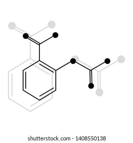 Aspirin vector icon on white background, acetylsalicylic acid