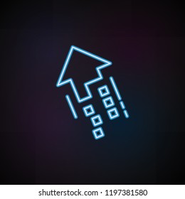 aspiring arrow icon in neon style. One of Speed collection icon can be used for UI, UX