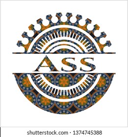 Ass arabic emblem. Arabesque decoration.