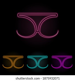 conjunto de neones de color del culo. Línea delgada simple, vector de contorno de iconos web para ui y ux, sitio web o aplicación móvil