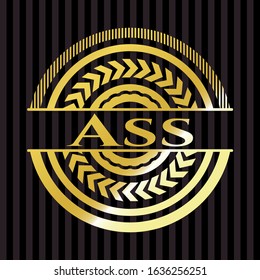 Ass gold badge or emblem. Vector Illustration. Detailed.
