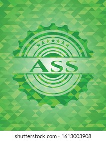 Ass green emblem. Mosaic background. Vector Illustration. Detailed.