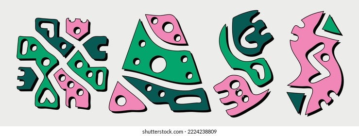 ASS Hashtag. Doodle isolate text. Colored curves decorative doodle letters. Folk artwork style. Hashtag #ASS for adult resources, print, booklet, banner, flyer.
