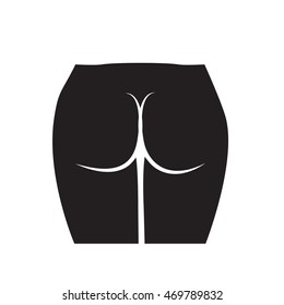 Ass icon isolated on white background. Vector art.