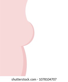 Ass isolated. Backside on white background. bottom vector illustration