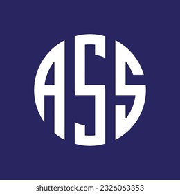 ASS letter round shaped vector logo design
