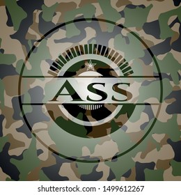 Ass on camo texture. Vector Illustration. Detailed.