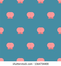 Ass pattern seamless. Ass with legs. Vector background 