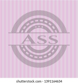 Ass retro pink emblem. Vector Illustration. Detailed.