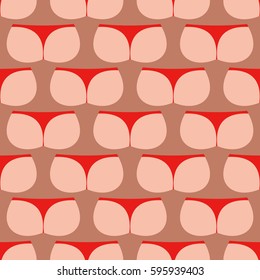 Ass seamless pattern. fanny in thong pattern. backside of body texture